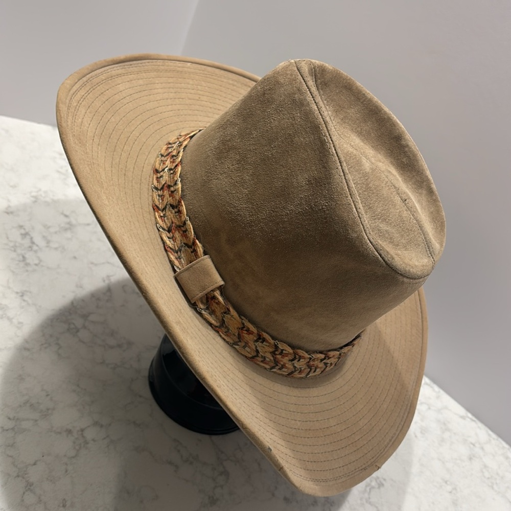 Resistol Self-Conforming Tan Feather Western Cowboy Hat size 7 1/8‎ - Picture 3 of 14